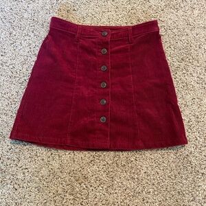 Burgundy corduroy skirt forever 21 size small